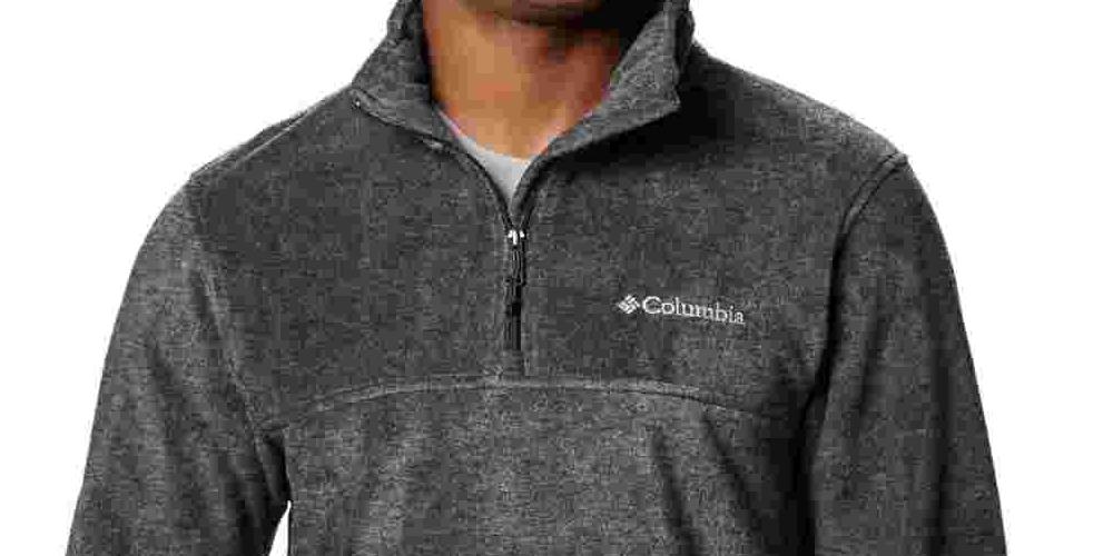 Columbia Men's Steens Mountain Quarter Zip Fleece Jacket Gray Size X-Large