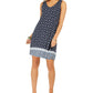 Style & Co Women's Floral Print Sleeveless Swing Dress Navy Size PP