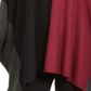 Alfani Women's Turtleneck Colorblock Poncho Sweater Red Size Petite Large
