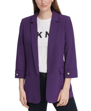 DKNY Women's Open Front Jacket Purple Size 2