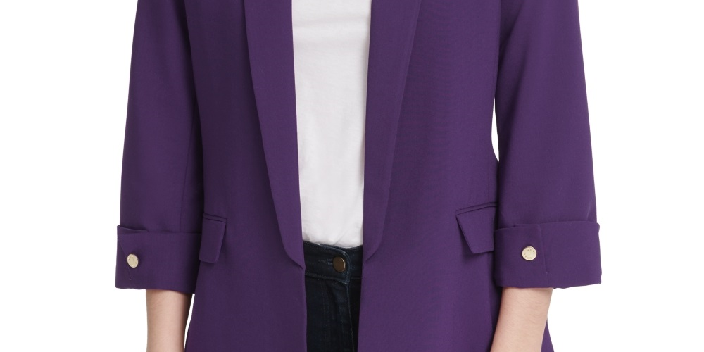 DKNY Women's Open Front Jacket Purple Size 2