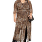 NY Collection Women's Leopard Print Maxi Dress Black Size 1X