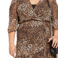 NY Collection Women's Leopard Print Maxi Dress Black Size 1X
