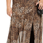 NY Collection Women's Leopard Print Maxi Dress Black Size 1X