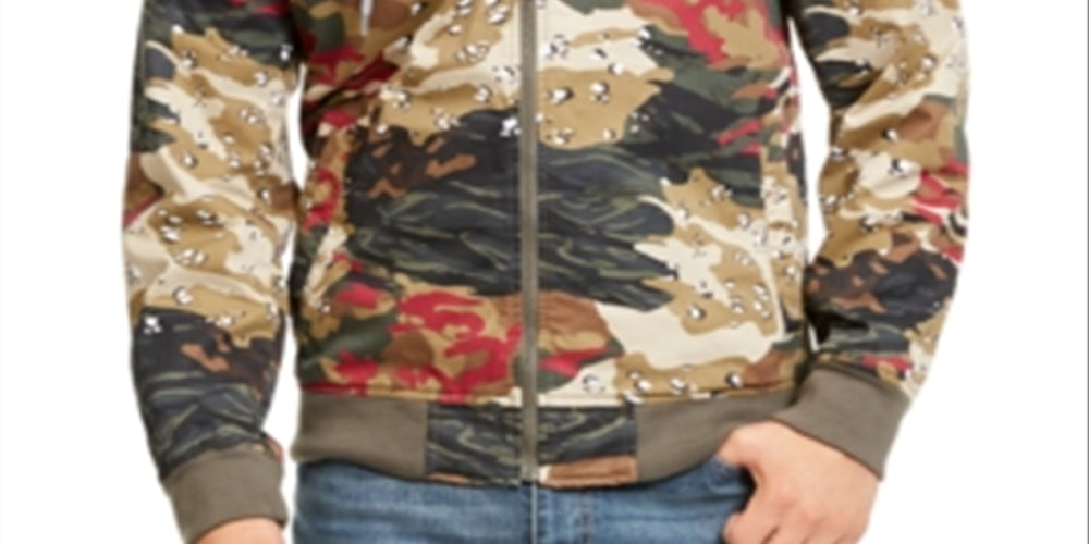 American Rag Men's Camo Cold Weather Bomber Jacket Brown Size Medium