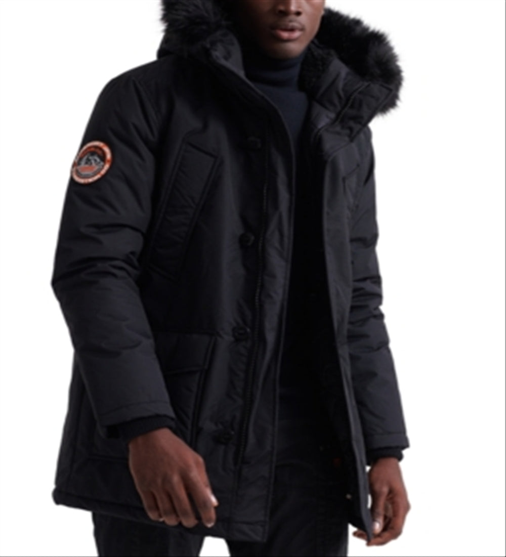 Superdry Men's Everest Parka Hooded Black Size M