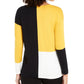 Alfani Women's Drop Shoulder Colorblocked Top Yellow-Black  Size Petite L