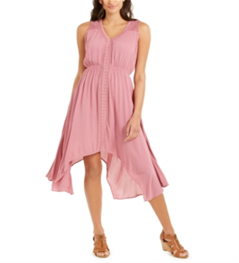 Style & Co Women's Handkerchief Hem Dress Mesa Rose Size X-Large