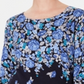 Karen Scott Women's Printed 3/4 Sleeve Sweater Blue Floral Size Petite S