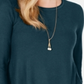 Style & Co Women's Pleated High Low Sweater Teal Size -PP