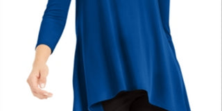 Alfani Women's Solid Swing Top Blue Size Petite L
