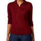 Karen Scott Women's Tt Johnny V Neck Collared Pullover Sweater Red Size Petite X-Large
