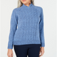 Karen Scott Women's Mock Neck Cable Knit Sweater Blue Size Petite S