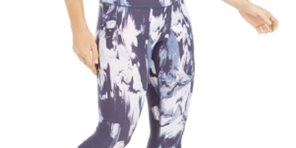 Calvin Klein Women's High Rise Fitness Athletic Leggings Blue Size Medium