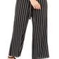 Monteau Women's Button Front Striped Jumpsuit Black/White stripe Size L