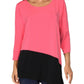 Alfani Women's Colorblock Asymmetrick Top Pink Size XXL