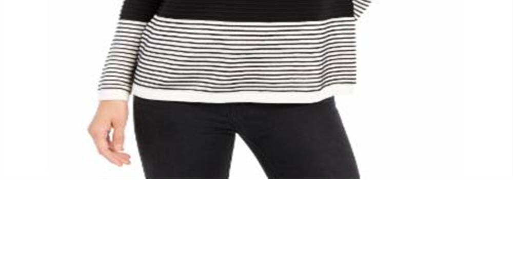 Charter Club Women's Ribbed Sweater Black Size Petite L
