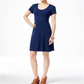 Style & Co Women's Short Sleeve a Line Dress Blue Size PP