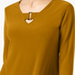 Alfani Women's Buckle Detail Tunic India Gold Size Petite L