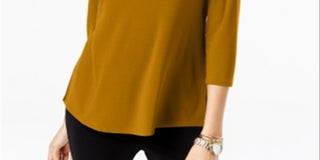 Alfani Women's Buckle Detail Tunic India Gold Size Petite L