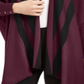 Alfani Women's Striped Long Sleeve Open Cardigan Sweater Maroon Size Petite Large