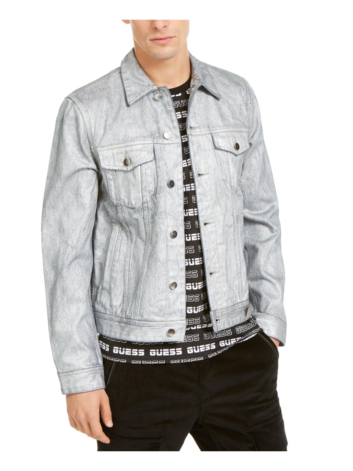 Guess Men's Jacket Gray Size Medium