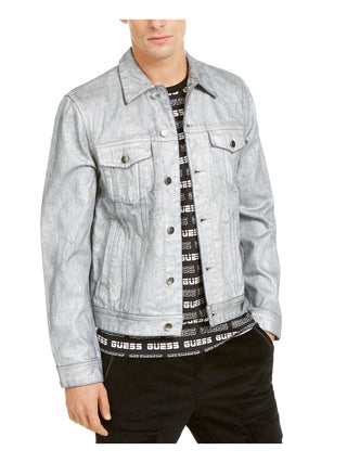 Guess Men's Jacket Gray Size Medium