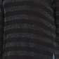 Karen Kane Women's Glitter Striped Long Sleeve Jewel Neck T-Shirt Top Black Size Small
