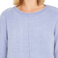 Style & Co Women's Heather Long Sleeve Crew Neck Blouse Sweater Blue Size Petite Medium