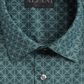 Alfani Men's Woven Printed Dress Shirt Green Size S