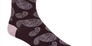 Cole Haan Men's Paisley Dress Crew Socks Pink-Berry Jam Size 7-12