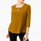 Alfani Women's Buckle-Detail Tunic India Gold Size Petite XL