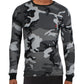 Ralph Lauren Men's Camo Waffle Knit Thermal Pajama Shirt Gray Size Medium