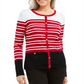 Karen Scott Women's Striped Cardigan Red Size PSM