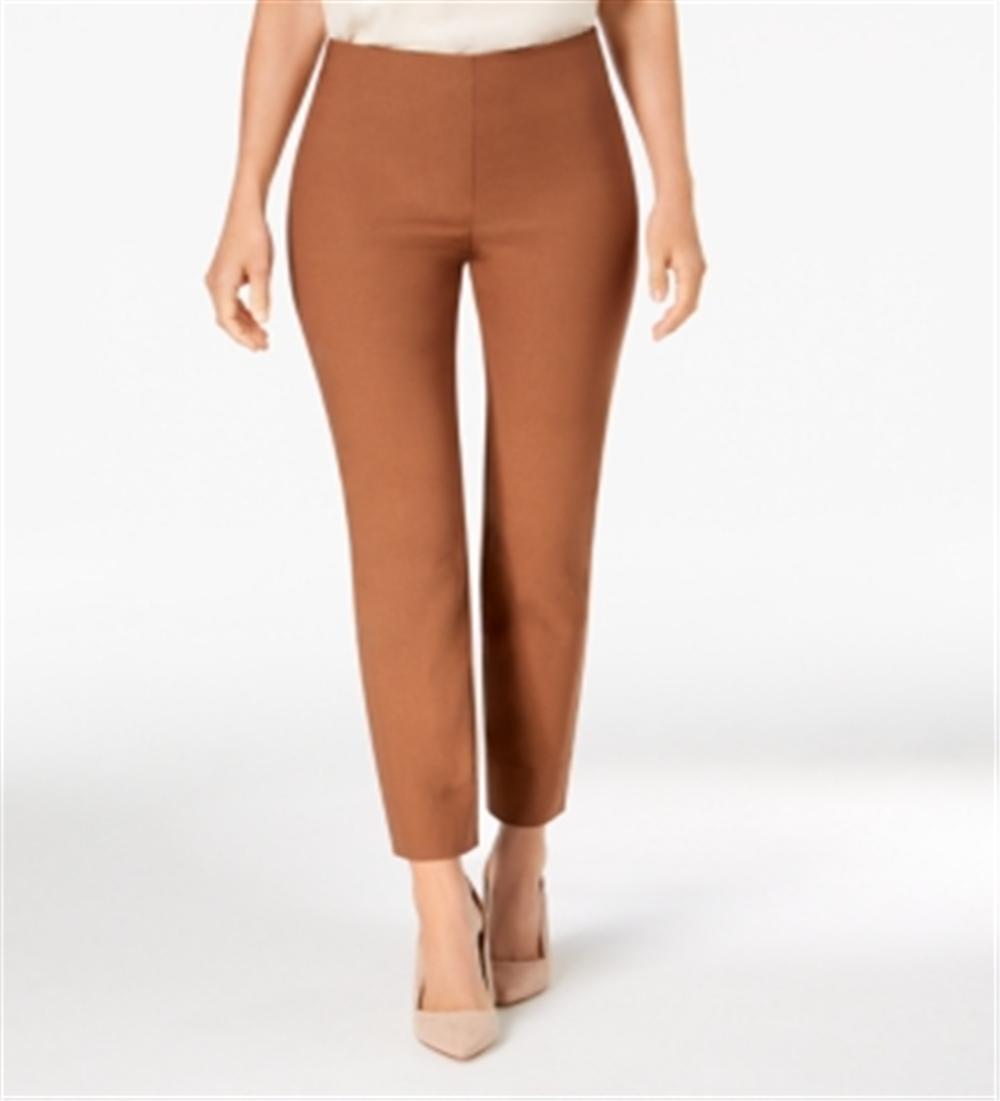 Charter Club Women's Chelsea Tummy Control Ankle Pants Copper Size 4 Petite