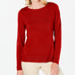Karen Scott Women's Button Shoulder Sweater Red Size Medium