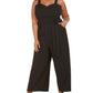 Emerald Sundae Women's Plus Sweetheart Neck Sleeveless Jumpsuit Black Size 22