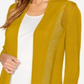 Alfani Women's Long Mixed Stitch Completer Cardigan Gold Size M