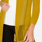 Alfani Women's Long Mixed Stitch Completer Cardigan Gold Size M