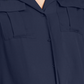 INC International Concepts Women's Plus Tie front Pocket Blouse Blue Size OX