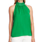 Vince Camuto Women's Stud Detail Mock Neck Sleeveless Blouse Green Size Large