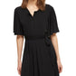 French Connection Women's Tie-Waist Shift Dress Black Size 2