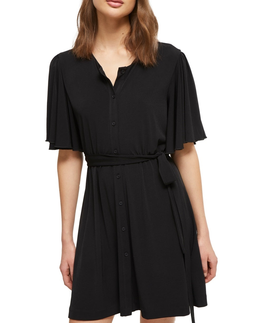 French Connection Women's Tie-Waist Shift Dress Black Size 2