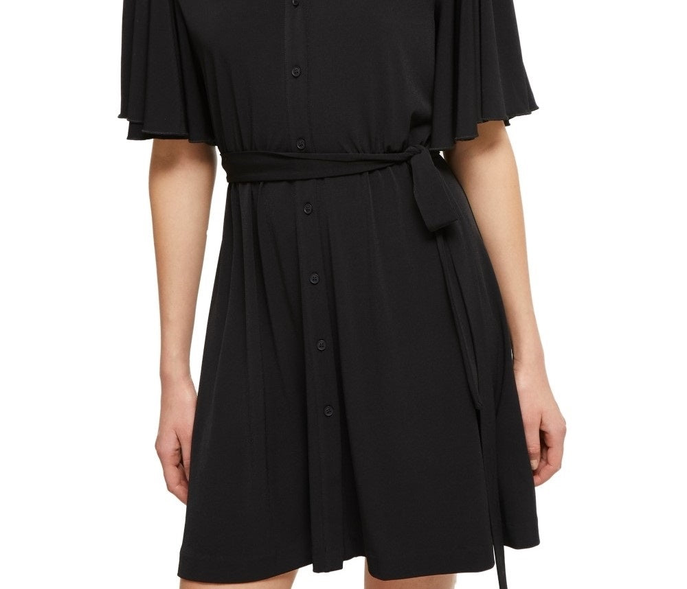French Connection Women's Tie-Waist Shift Dress Black Size 2