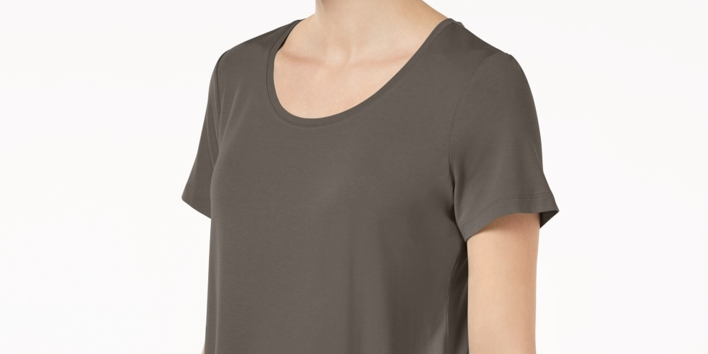 JM Collection Women's Scoop-Neck Top Brown Size X-Small
