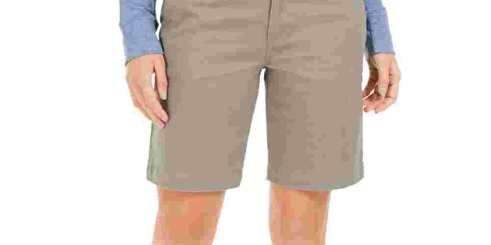 Tommy Hilfiger Women's Solid 9" Chino Shorts Gray Size 18