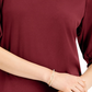 JM Collection Women's Puff-Sleeve V-Neck Top  Wine Size Small