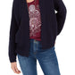 Style & Co Women's Chunky Cable-Knit Open-Front Cardigan Navy Size Large