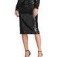 Ralph Lauren Women's Sequined Pencil Skirt Black Size Large
