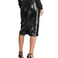 Ralph Lauren Women's Sequined Pencil Skirt Black Size Large